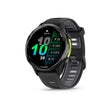 Garmin, Forerunner 970, Watch, Watch Color: Black, Wristband: Black/Translucent Whitestone- Silicone