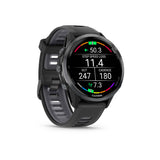 Garmin, Forerunner 970, Watch, Watch Color: Black, Wristband: Black/Translucent Whitestone- Silicone
