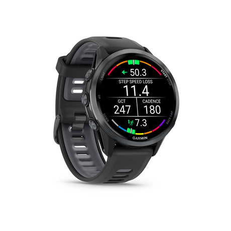 Garmin, Forerunner 970, Watch, Watch Color: Black, Wristband: Black/Translucent Whitestone- Silicone