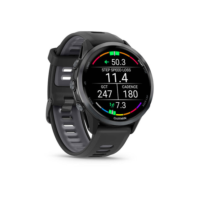 Garmin, Forerunner 970, Watch, Watch Color: Black, Wristband: Black/Translucent Whitestone- Silicone