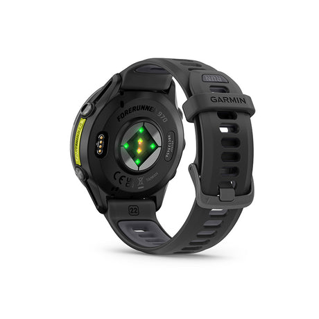 Garmin, Forerunner 970, Watch, Watch Color: Black, Wristband: Black/Translucent Whitestone- Silicone