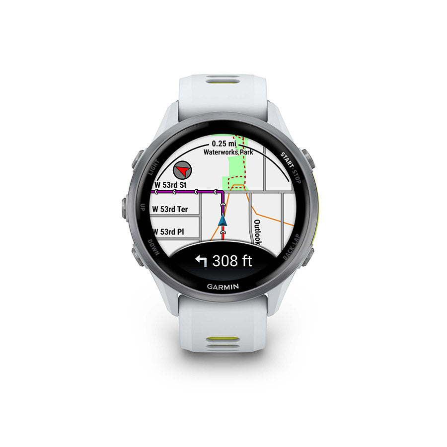 Garmin, Forerunner 970, Watch, Watch Color: Black, Wristband: Black/Translucent Whitestone- Silicone