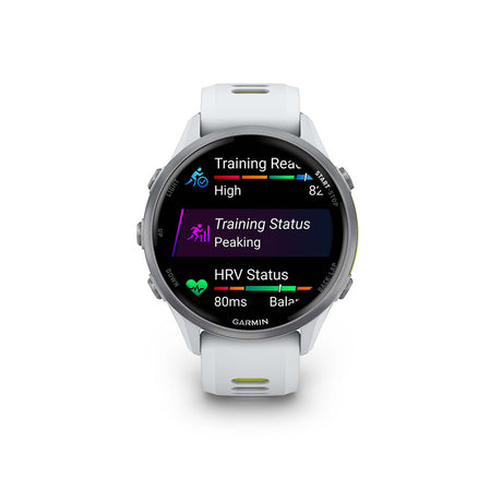 Garmin, Forerunner 970, Watch, Watch Color: Black, Wristband: Black/Translucent Whitestone- Silicone