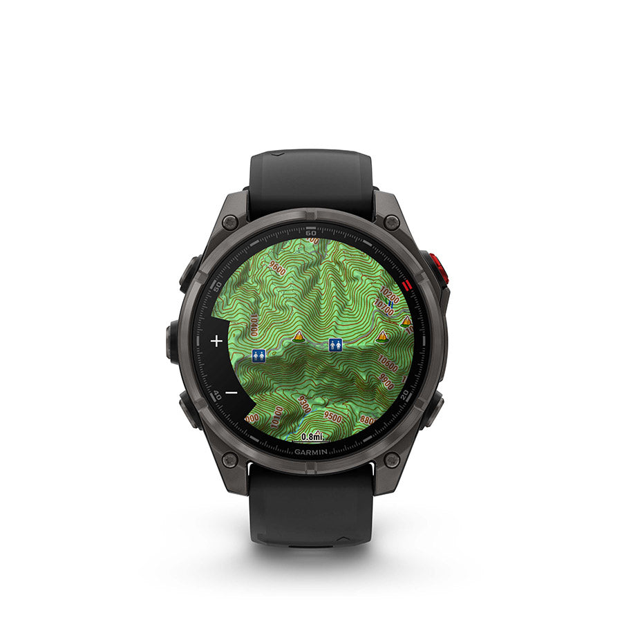 Garmin fenix 8 Pro 47 mm- AMOLED Sap. Watch Watch Color: Grey Wristband: Black/ Pebble Gray - Silicone