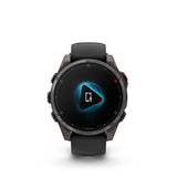 Garmin, fenix 8 Pro 47 mm- AMOLED Sap., Watch, Watch Color: Grey, Wristband: Black/ Pebble Gray - Silicone