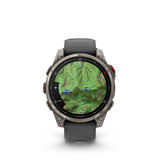 Garmin, fenix 8 Pro 47 mm- AMOLED Sap., Watch, Watch Color: Grey, Wristband: Black/ Pebble Gray - Silicone