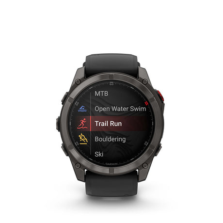 Garmin, fenix 8 Pro 51 mm- AMOLED Sap., Watch, Watch Color: Grey, Wristband: Black/ Pebble Gray - Silicone