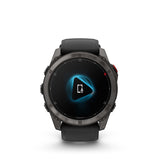 Garmin, fenix 8 Pro 51 mm- AMOLED Sap., Watch, Watch Color: Grey, Wristband: Black/ Pebble Gray - Silicone