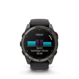 Garmin, fenix 8 Pro 51 mm- AMOLED Sap., Watch, Watch Color: Grey, Wristband: Black/ Pebble Gray - Silicone