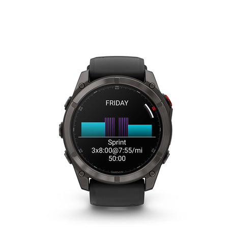 Garmin, fenix 8 Pro 51 mm- AMOLED Sap., Watch, Watch Color: Grey, Wristband: Black/ Pebble Gray - Silicone