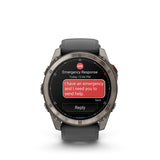 Garmin, fenix 8 Pro 51 mm- AMOLED Sap., Watch, Watch Color: Grey, Wristband: Black/ Pebble Gray - Silicone