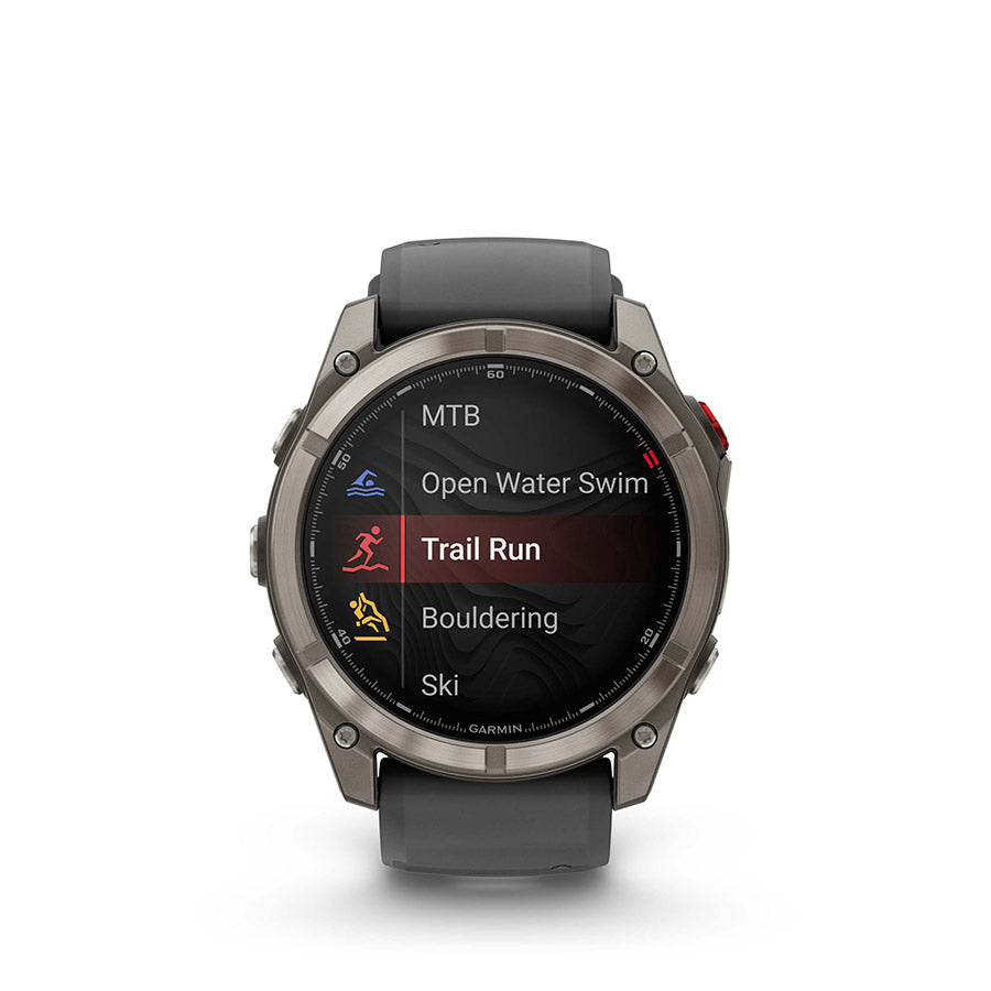 Garmin, fenix 8 Pro 51 mm- AMOLED Sap., Watch, Watch Color: Grey, Wristband: Black/ Pebble Gray - Silicone