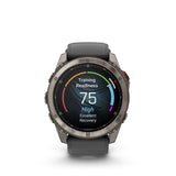 Garmin, fenix 8 Pro 51 mm- AMOLED Sap., Watch, Watch Color: Grey, Wristband: Black/ Pebble Gray - Silicone