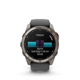 Garmin, fenix 8 Pro 51 mm- AMOLED Sap., Watch, Watch Color: Grey, Wristband: Black/ Pebble Gray - Silicone