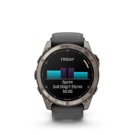 Garmin, fenix 8 Pro 51 mm- AMOLED Sap., Watch, Watch Color: Grey, Wristband: Black/ Pebble Gray - Silicone