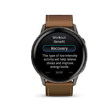 Garmin, Venu 4 45mm, Watch, Watch Color: Slate, Wristband: Black - Silicone