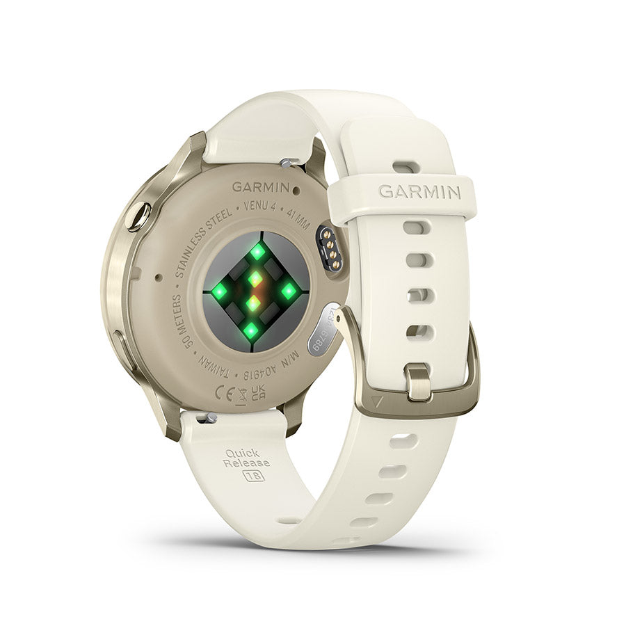 Garmin Venu 4 41mm Watch Watch Color: Lunar Gold Wristband: Bone - Silicone