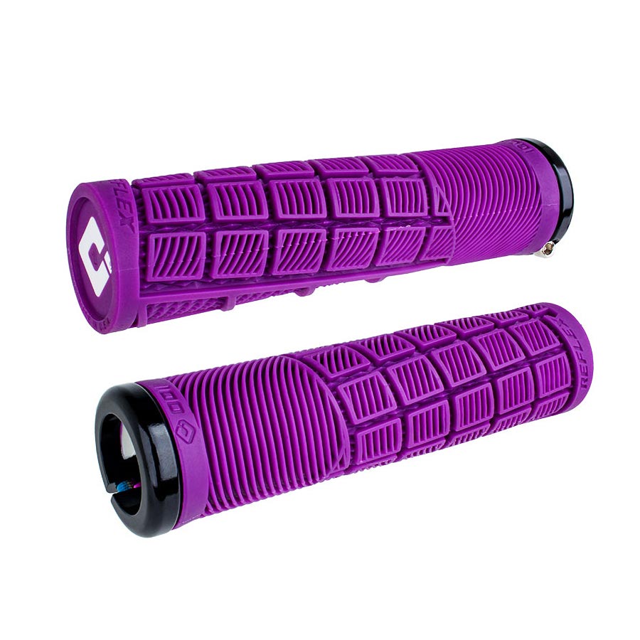 ODI Reflex V2.1 Grips - White/Purple Lock-On