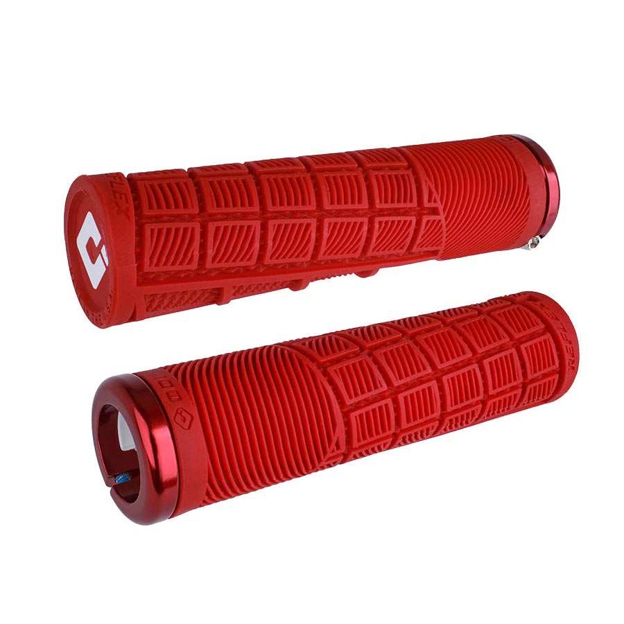 ODI Reflex V2.1 Grips - White/Red Lock-On