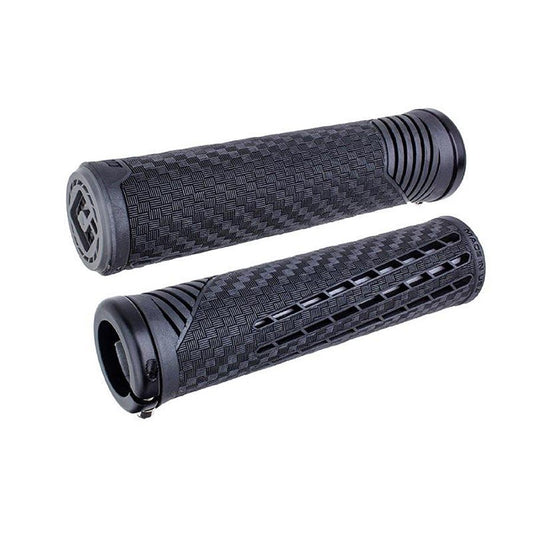 ODI CF V2.1 Grips - Black/Gray/Black Lock-On