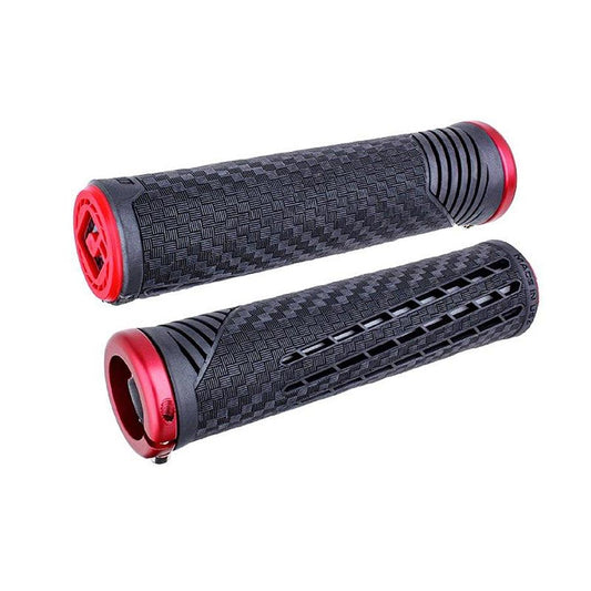 ODI CF V2.1 Grips - Black/Red/Red Lock-On