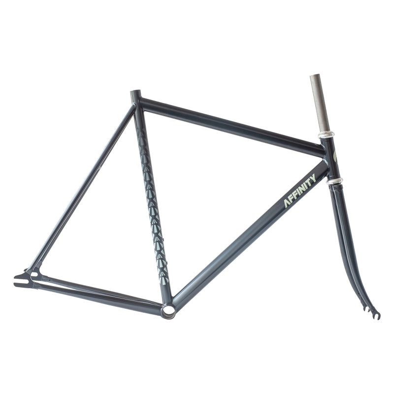 Affinity Lo Pro Track Frameset SM 530mm 505mm 100mm 75.5° 70° 405mm 27.2mm Film Grain Mint Fresh