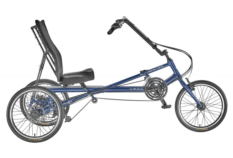 Sun seeker X3 AX Trike Unisex 31-45` X-Seam Fusion Blue 20` Silver/Black 75` (191cm) 24 Speed Disc/Rim Brake