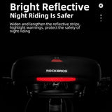 ROCKBROS Bicycle Saddle Shockproof Leather Cushion Reflective Cycling Bike Seat With Handle