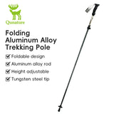 Qunature Foldable Lightweight Aluminum Trekking Pole with Adjustable Height and Grip