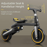 3-in-1 Kids Tricycle with Adjustable Seat and Removable Pedals