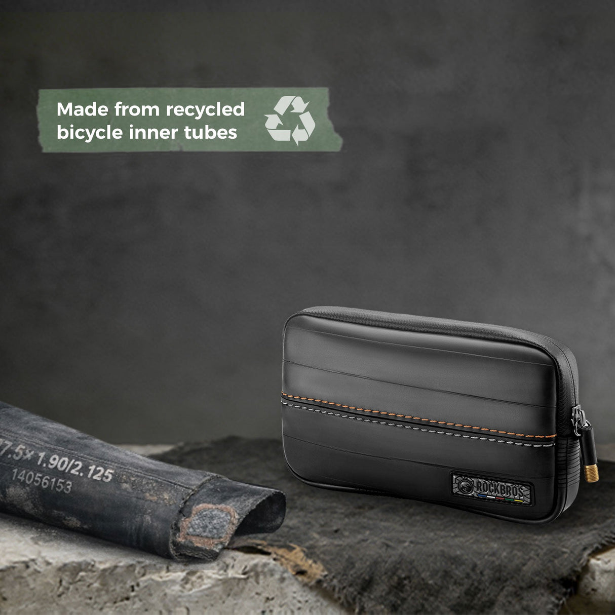Sustainable Eco-Friendly Recycled Tire Bike Wallet 0.4L ROAD TO SKY