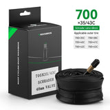 ROCKBROS 700X23/25/28/35C Road Bike Inner Tube 48mm Presta/Schrader Valve High Self Sealing Butyl Rubber