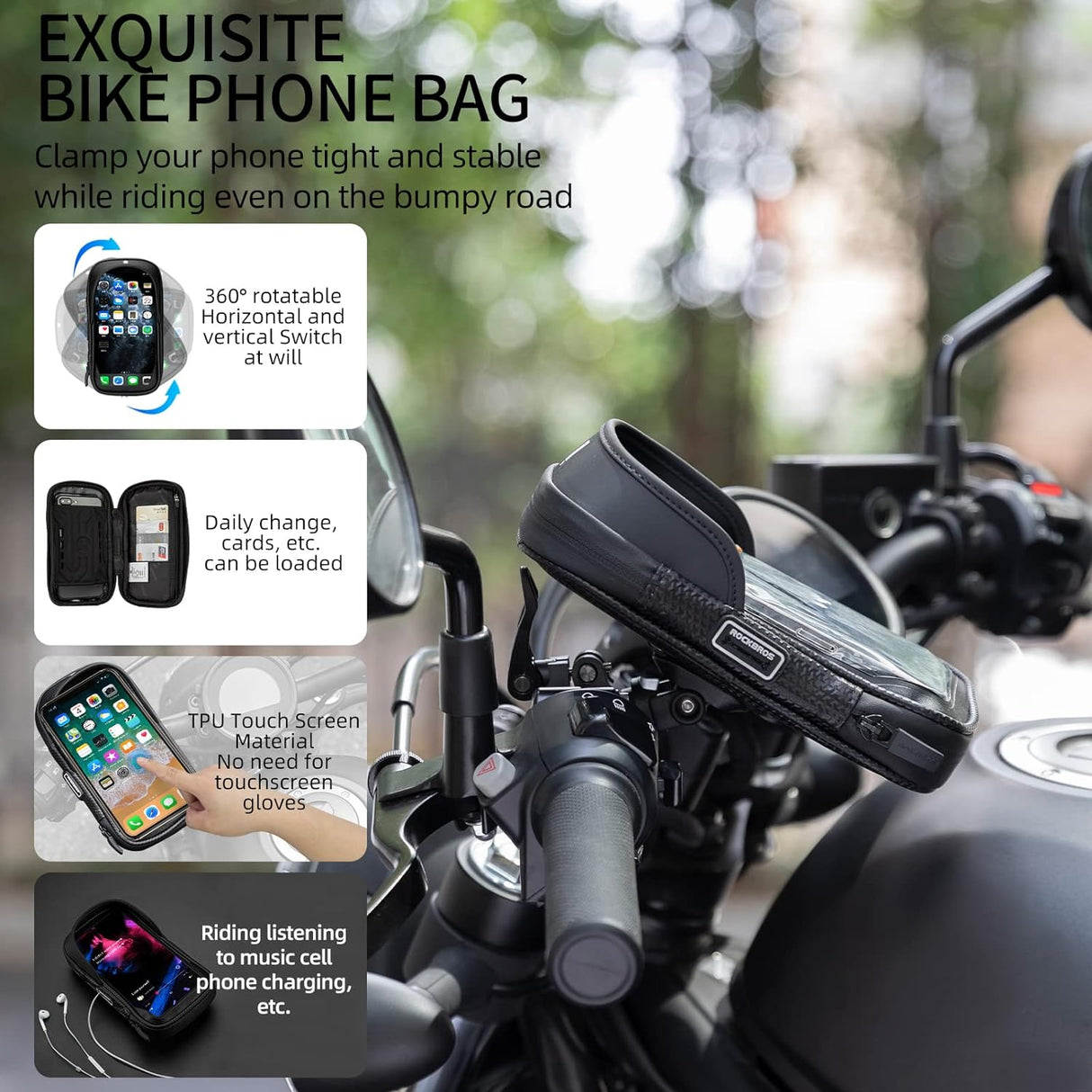 Waterproof Motorcycle Handlebar Phone Bag