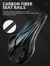 ROCKBROS 3D Printed Carbon Bike Saddle Ergonomic Ultralight Seat
