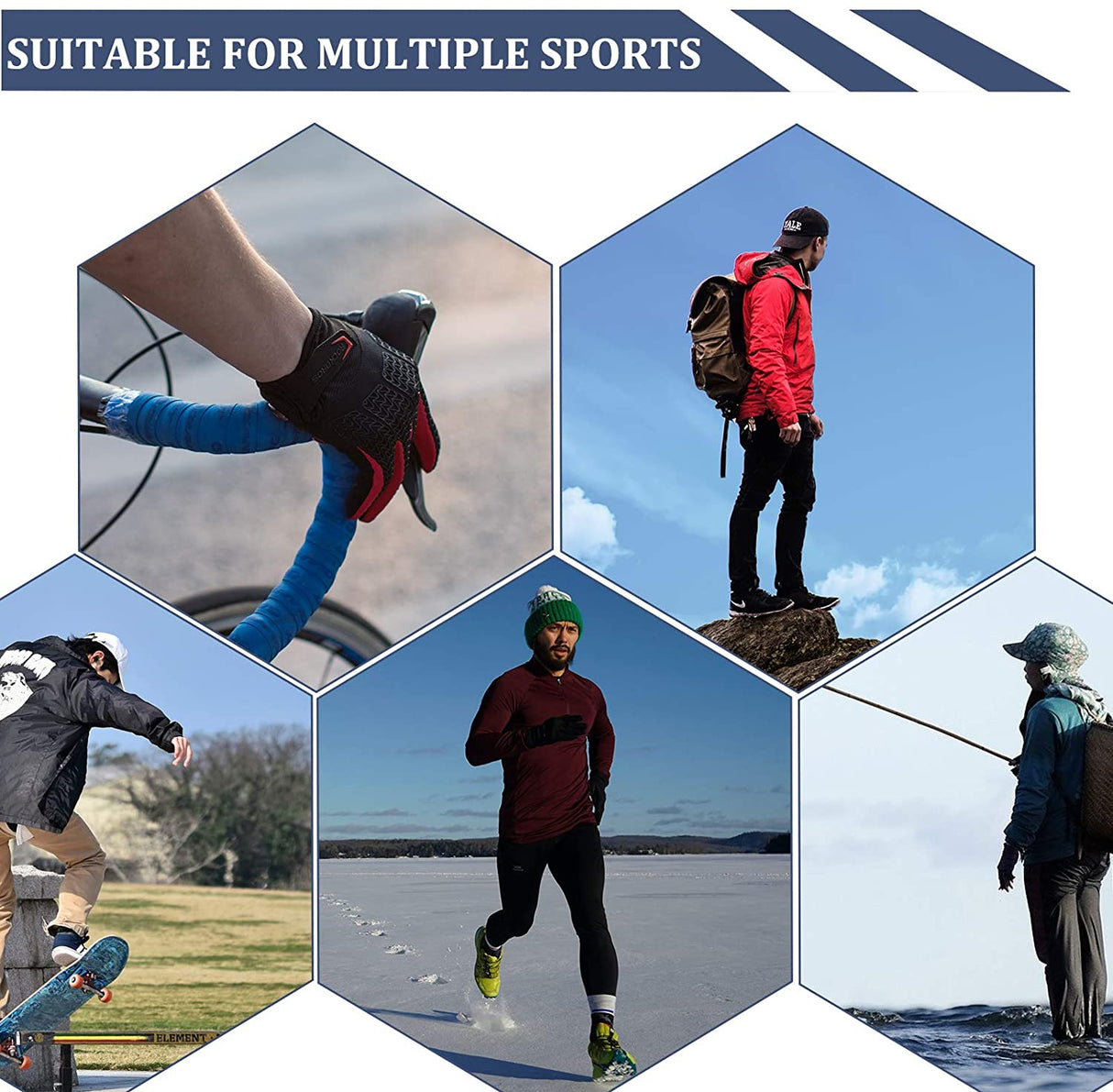 Full Finger Cycling Gloves Touchscreen Gloves  Full Finger Sports Gloves Running Gloves