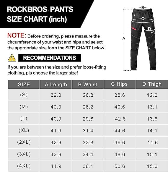 Cycling Pants for Men Windproof Thermal Fleece Winter Athletic