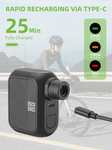Mini Electric Bike Pump Portable 100 PSI with Type-C Charging