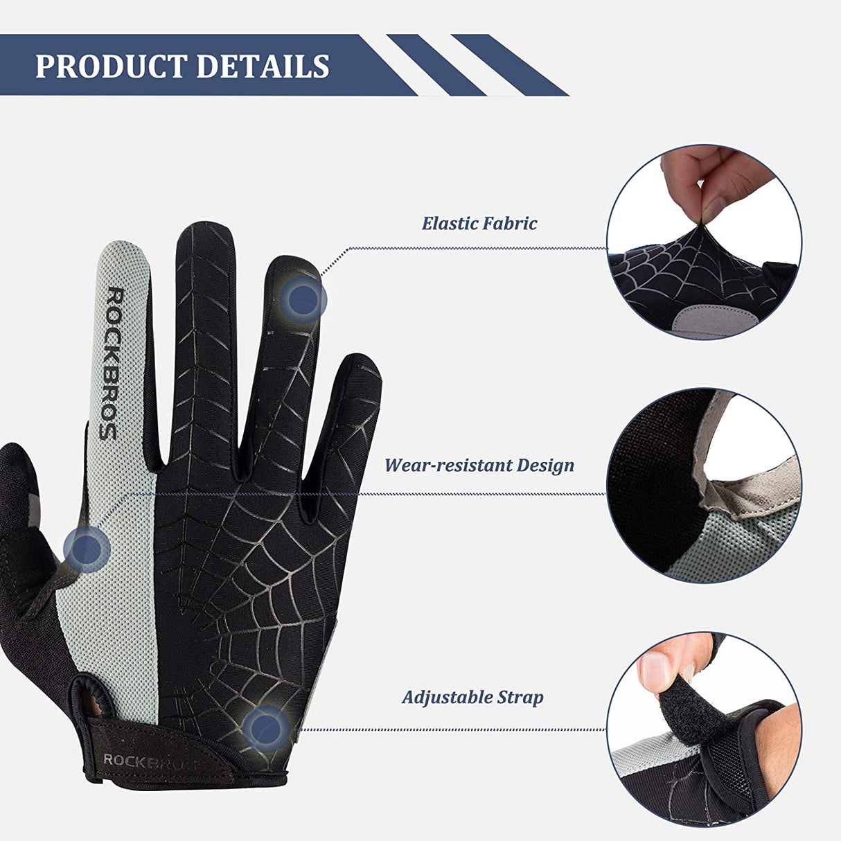 Full Finger Cycling Gloves Touchscreen Gloves  Full Finger Sports Gloves Running Gloves