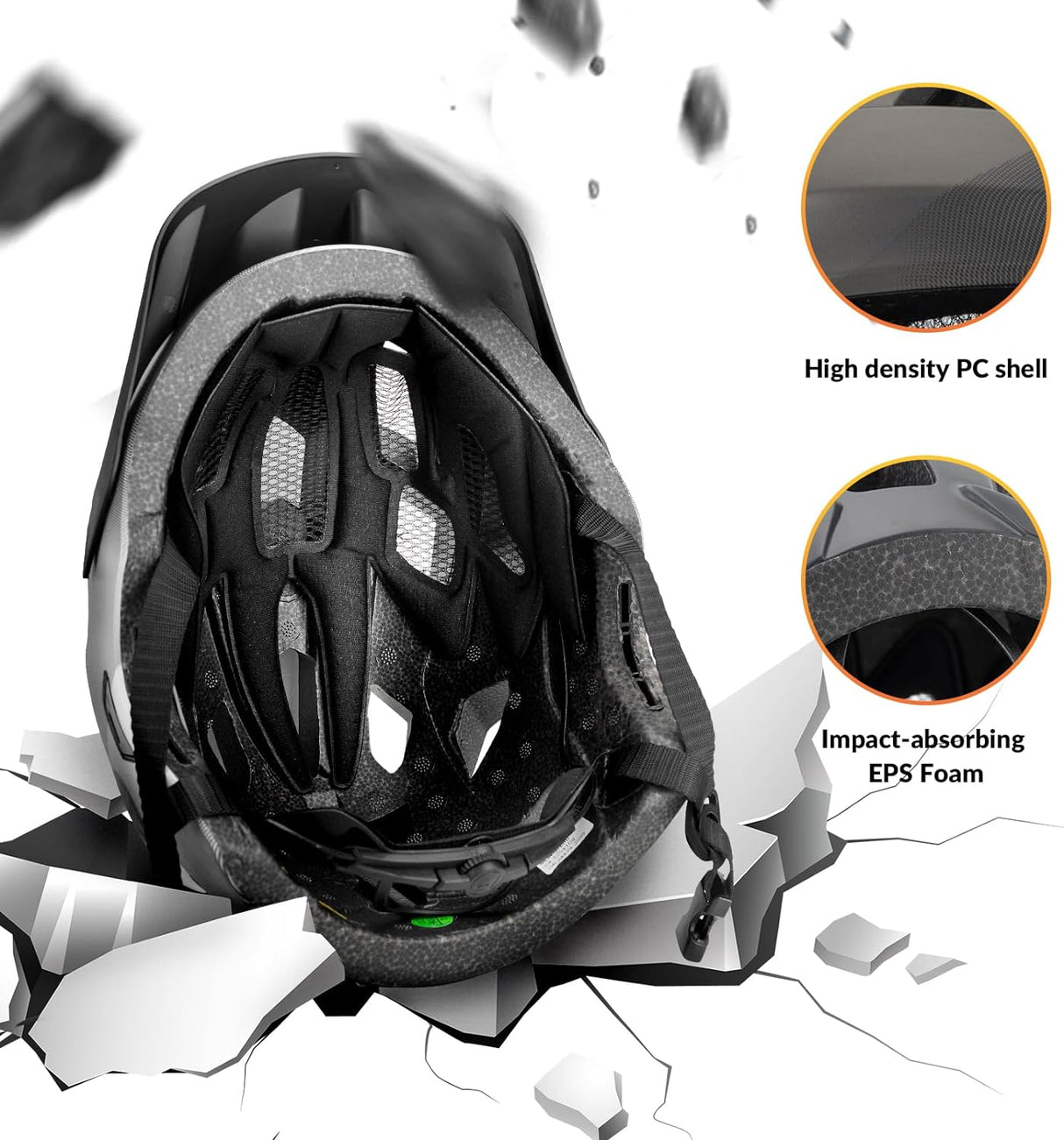 ROCKBROS Kids Full Face Bike Helmet Ages 5-14 Anti-Collision Detachable Chin
