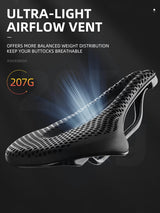 ROCKBROS 3D Printed Carbon Bike Saddle Ergonomic Ultralight Seat