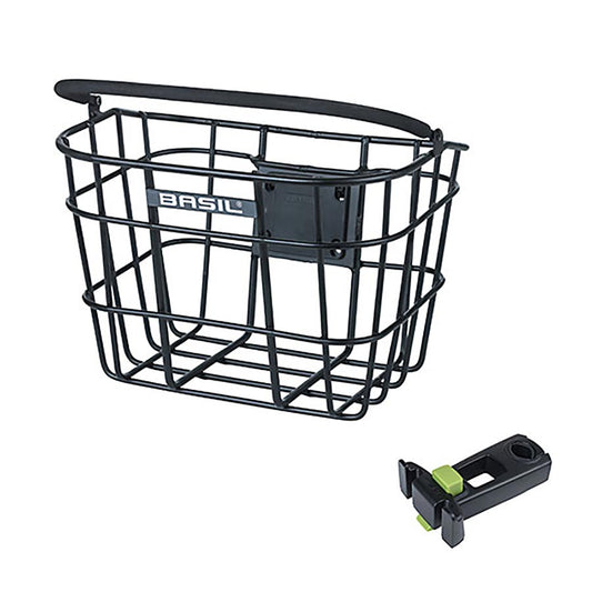 Basil Bremen Basket Front Aluminium Black