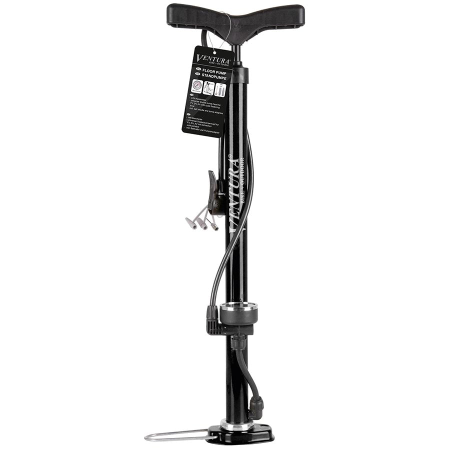 Ventura 8/116 Floor Pump Dual Valve Head 160psi Black