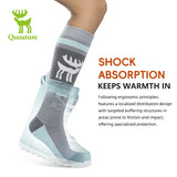 Qunature Wool Ski Socks Winter Warmth Shock Absorption for Skiing Comfort