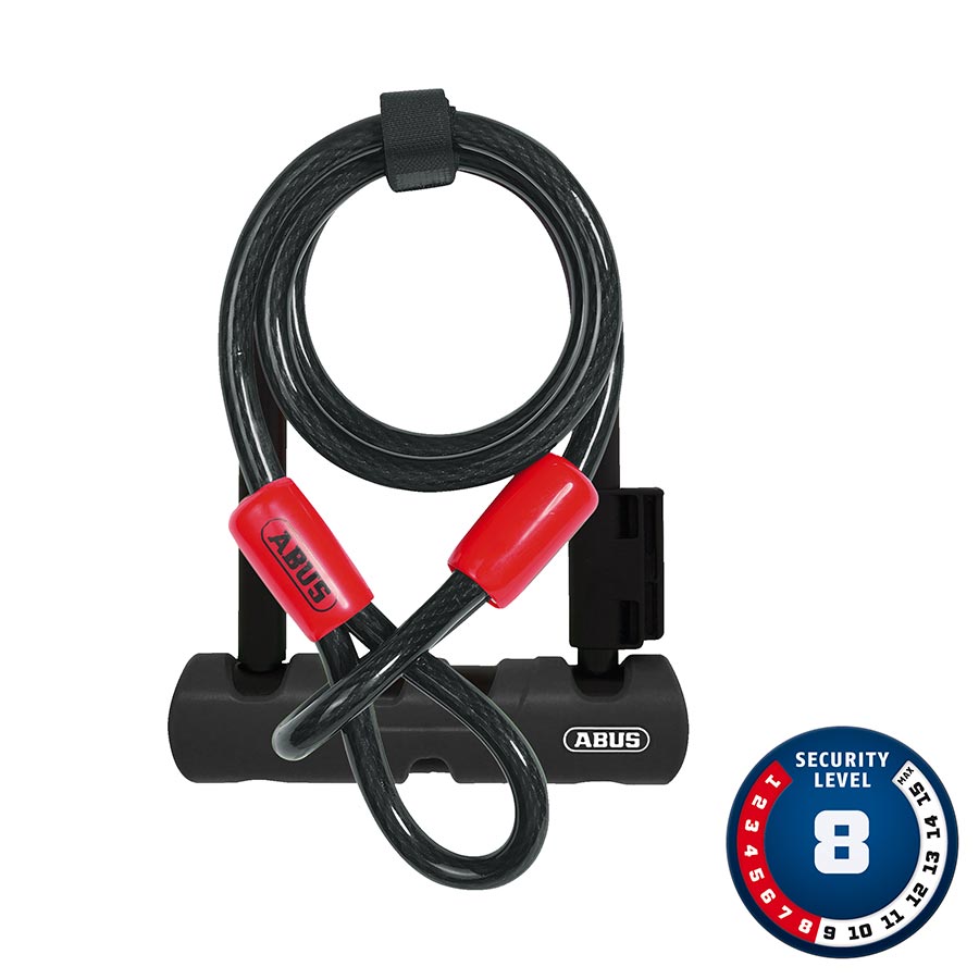 Abus Ultra 410 U-Lock - 3.9 x 5.5" Keyed Black Includes Cobra cable