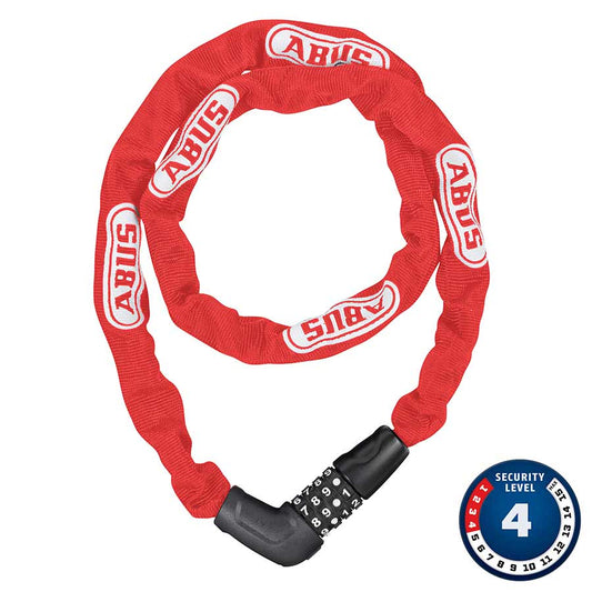 Abus Steel-O-Chain 5805C Chain with combination lock 5mm x 75cm (5mm x 2.5) Red