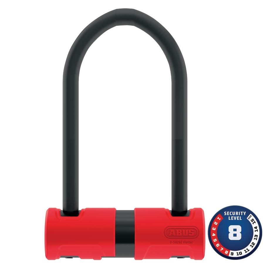 Abus 440A Alarm U-Lock - 4.2 x 6.3" Keyed Black/Red Includes bracket