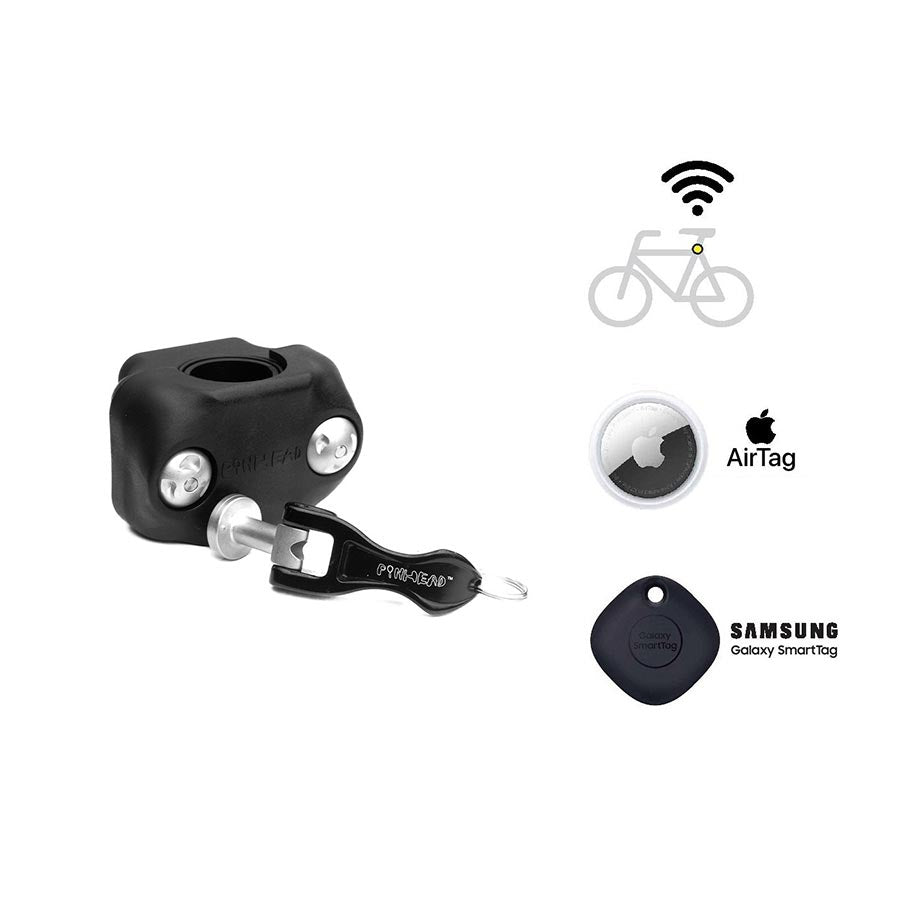 Pinhead TagBox Security Tag Holder - AirTag SmartTag Frame/Seatpost Clamp Mount 34.9/31.8/30.0/28.6