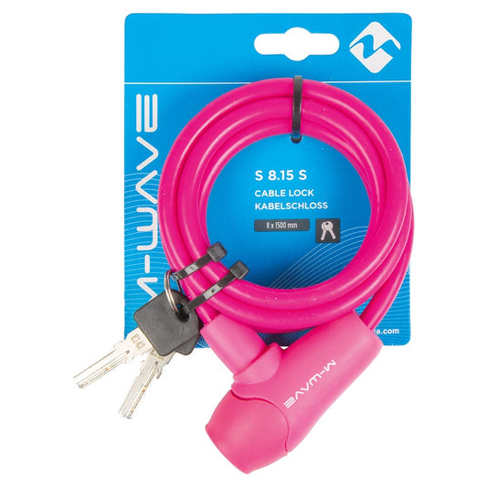 M-Wave S 8.15 S Cable lock Key 8mm 8x1500mm Pink