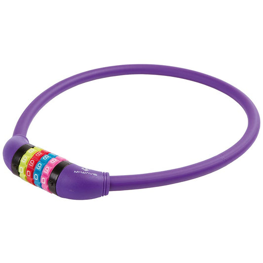 M-Wave DS 12.6 Cable lock Combination 12mm 12x650mm Purple