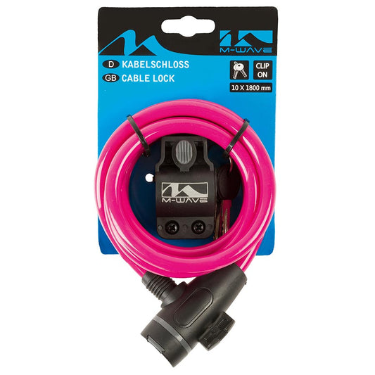 M-Wave S 10.18 Cable lock Key 10mm 10x1800mm Pink